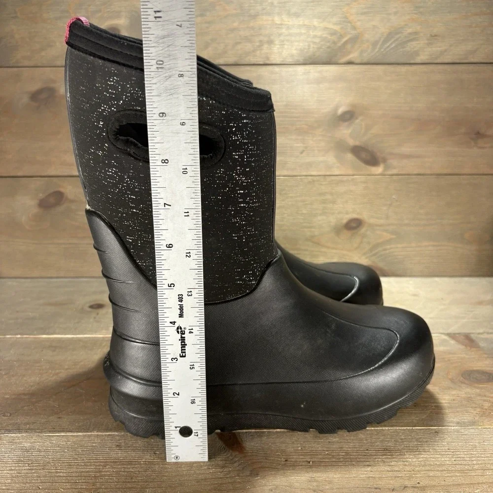 bogs neo classic kids youth size 5 shoes black waterproof rain snow boots